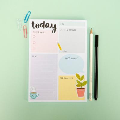 China MS Wholesale New Design Logo To Do List Custom Loose Leaf Notepad Printing Today Daily Weekly Planner Notepad for sale