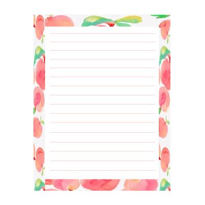 China Original Loose Leaf Design Peach Notepad Fruit Flower Logo Students Office Custom Notebook for sale