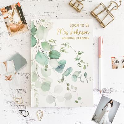 China Printed Custom Wedding Planner Book Engagement Bride Gold Silver Foil Notebook Personalized Wedding Planner Notebook for sale