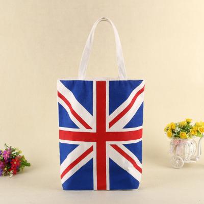 China Reusable Grocery Handled Tote Bag, Union Jack Sturdy Heavy Duty Full Color Custom Printed Canvas Tote Bags London Flag UK for sale