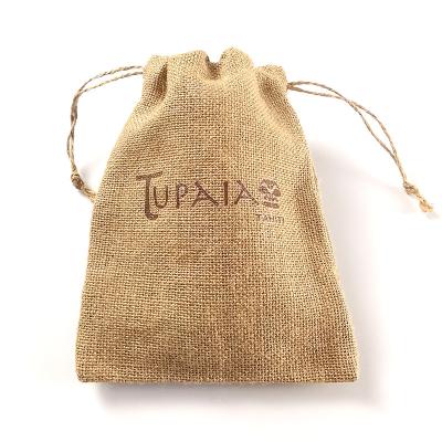 China Eco-Friendly Custom Design Drawstring Burlap Jewelery Pouch Sack Burlap Sack With Jute Rope For Wedding Party Decor for sale