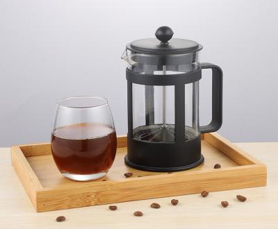 China WITH LID french press glass jar, stainless steel strainer, heat resistant glass jar for sale