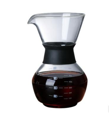 China Viable High Borosilicate Hand Coffee Pot Glass Heat Resistant Coffee Sharing Pot Glass Coffee Pot for sale