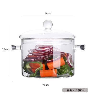 China Stocked Heat Resistant Glass Jar and 1L-2L Stovetop Pan with Lid Best Handmade Glass Cookware Set Safe Cooktop for Pasta Noodle for sale