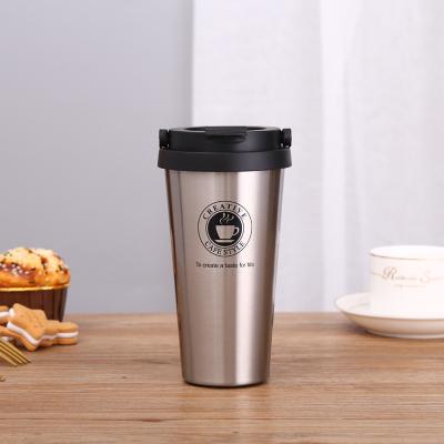 China 500ml Double Wall 304 Stainless Steel Vacuum Tumbler Coffee Cup With Leak Proof Disposable Lid For Car for sale