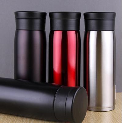 China 450ML Stainless Steel Water Bottle Sustainable Tea Thermos With Removable Fruit And Tea Filter For Hot Or Cold Beverages for sale