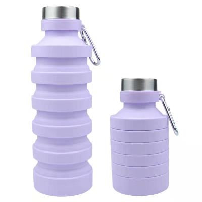 China Free Stocked B P A Silicone Water Bottles For Travel Gym Camping Hiking Leak Proof Portable Sports Water Bottle for sale