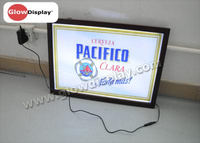 China Wooden Framed Slim LED indoor light Signs for Display and Advertising for sale