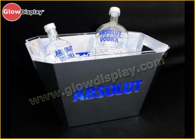 China Acylic LED Ice Bucket Oval Shape With black outside , light inside for sale