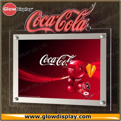 China Crystal Acrylic Slim LED Sign Boards Wall Mounted Indoor For Advertising for sale