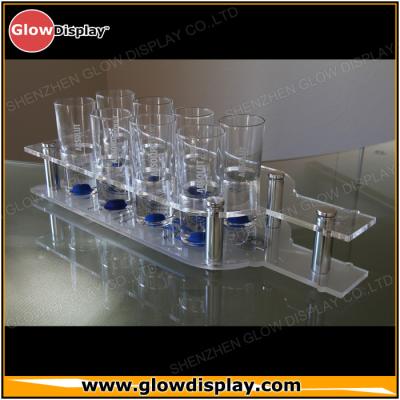 China Bottle Shape LED Illuminated Acrylic Service Tray for Shot glasses for sale