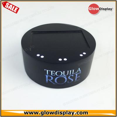 China customized wholesale acrylic TEQUILA ROSE wine bottle glorifiers led light base for sale