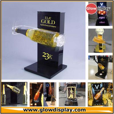 China Spanish Gold Champagne Display Stand Sparkling Wine Bottle Glorifier for sale