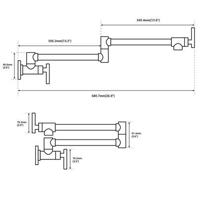 China Popular Thermostatic Kitchen Sink Faucet Holmine Faucets Kitchen Taps Cooker Spout Faucet Kitchen Sink Water Tap Pot Filler Folding Faucet for sale