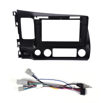 China Car Interior GPS Navigation Panel For Honda Civic 2004-2011 10 Inch Screen 2 Dash Android Stereo Panel Frame Radio Fascias for sale