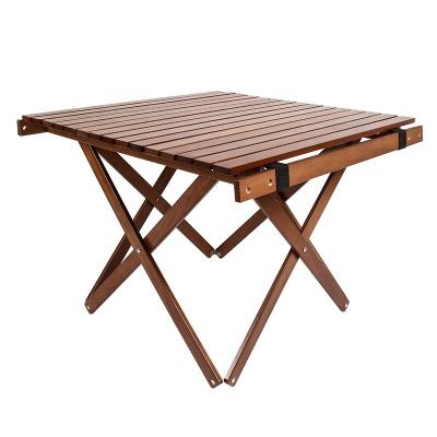 China Attractive Camping Foldable Wood Table Camping Side Table for Picnics with Adjustable Height for sale