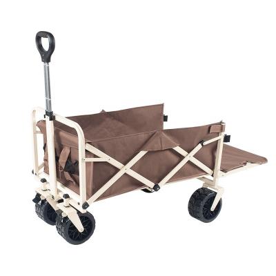 China Outdoor 150L Large Capacity Folding Wagon Cart Double Oxford Cloth Multifunctional Camping Trolley for sale