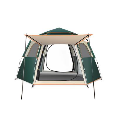 China Outdoor Hexagon Camping Tent Automatic Pop Up Tents  Blue Large Tents for sale