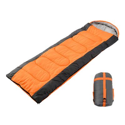 China 1 Person Camping Sleeping Bags Orange Rectangular Backpacking Sleeping Bag for sale