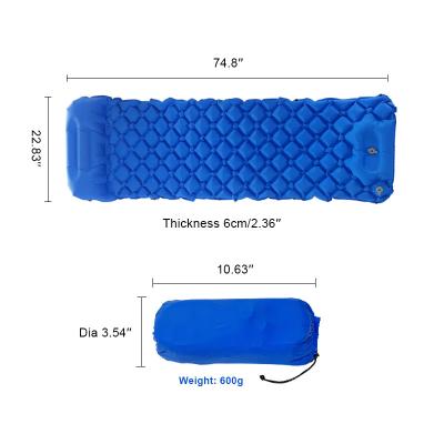 China Egg Groove Shaped Outdoor Sleeping Mat With Pillow Folding Sleeping Mat Camping for sale