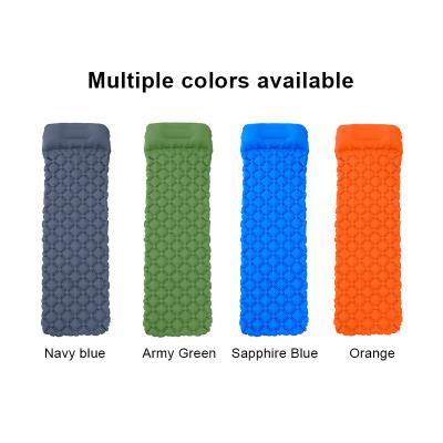 China Innovative Inflatable Camping Mat Built-In Pillow Comfort Sleeping Pad Camping for sale