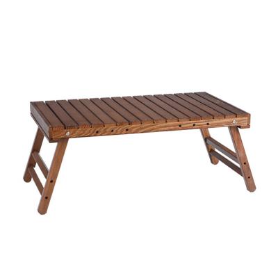 China Compact Portable Camping Roll Up Picnic Table Low Folding Wood Collapsible Table 3.70kg for sale