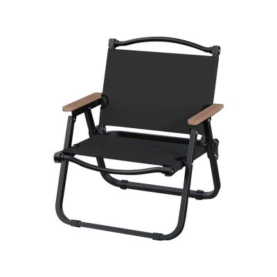 China Long Lasting Metal Portable Camping Chair Folding Black Comfortable for sale