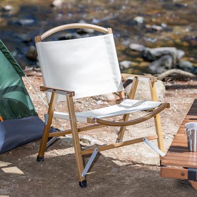 China Durable Light Portable Camping Chair Hard Arm Beech Wood Most Comfortable for sale