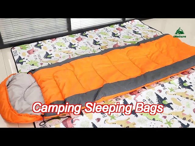 1 person camping sleeping bags orange rectangular backpacking sleeping bag