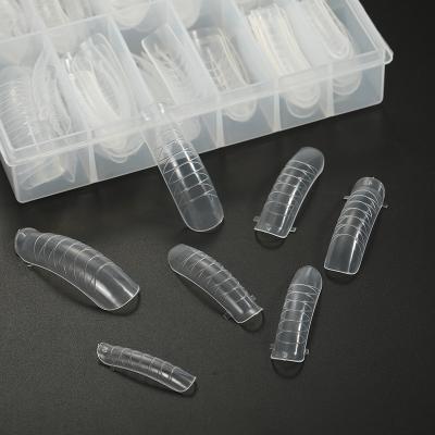 China 60pcs Full Cover Moldes Durable Fast Building Nails For Gel Extension Oval Poly Round False French Nail Mold for sale