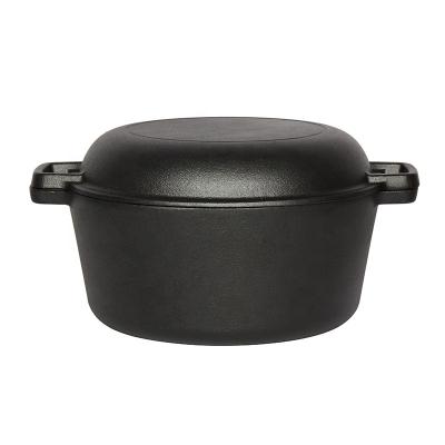 China Easily Assembled Dutch Oven with Pan Lid 2 in 1 Cookware Set, Outdoor Campfire Cooking Soup Pot with Grilling Pan, Good Quality Nonstick for sale