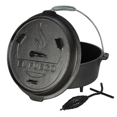 China Easily Assembled 4.5QT 6QT 9QT 12QT Cauldrons Cast Iron Dutch Oven With Lid Lifter for sale