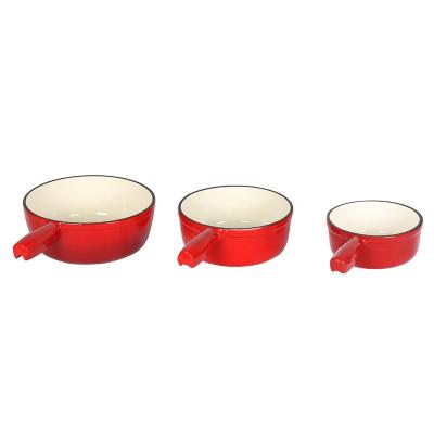 China Easily Assembled OEM Cast Iron Cookware 10/11.5/12.5inch Sets POD Enamel Soup Pots for sale