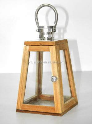 China Morden trapezoidal hanging wooden ourdoor lantern for sale