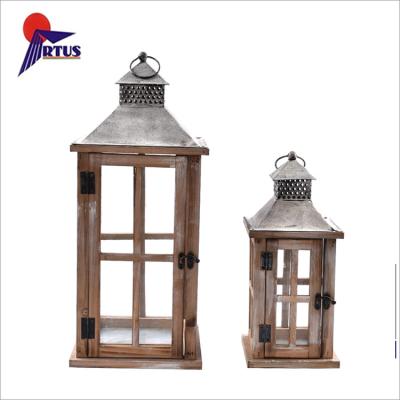 China Light Factory Professional Indoor Outdoor Hanging Decorative Wooden Lantern Led Candle Lantern for sale