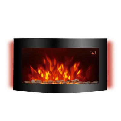 China Wall Mounted Luxury High Quality Decoration Electric Fireplace With Flame Free Standing Heater 2000W With 7 Color Changing LED for sale