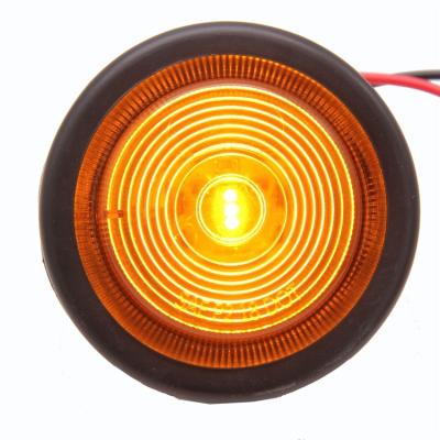 China Automobile SAE DOT Lamp Led 2 Inch Round Truck Side Beacon Lights With Rubber Ring And Remove Plug for sale