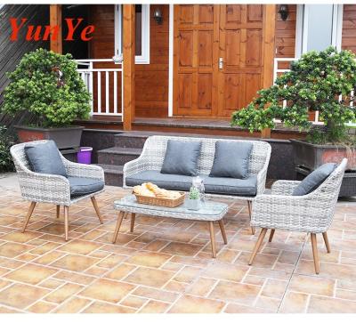 China Modern Combination Outdoor Outdoor Sunscreen Rattan Seat Balcony Rattan Chair Sofa Furniture Waterproof Rattan Furniture for sale