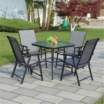 China Handmade modern outdoor wicker center table PE rattan furniture table plastic stainless steel table chair set for sale