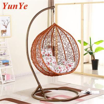 China Super Comfortable High Quality Cheap Prices Indoor Outdoor Patio Wicker Garden Stand Wooden Hanging Swing Chair Set Rattan for sale