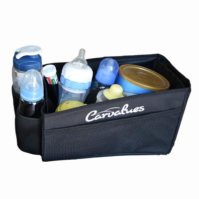 China Brief & Car Travel Color Storage Bag Backseat Auto Seat Organizer Bag Car Trunk Single Folding Basket Cartons Storage Bag For Kids for sale