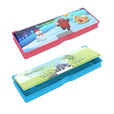 China Durable ABS Plastic Pencil Case Boys And Girls Plastic Cartoon Kids Pencil Case With Magnetic Flip For School Student for sale