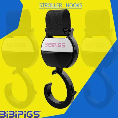 China Hot Selling ABS Controller UV Stroller Buggy Hook With Strap Portable Stroller Bag Hook Baby Stroller Hook for sale