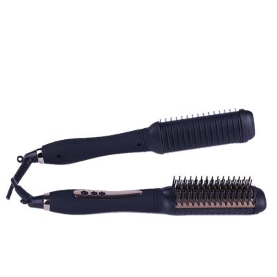 China straight hair & Loop & Hot Sale Care 2 In 1 Straight Hair Curling Brush Hot Ionic Ceramic Coated Hair Brush Dish Straightener And Comb for sale