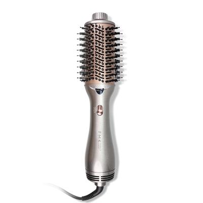 China FMK Ionic Wholesale Private Label Hot Air Volumizing and Drying 2-IN -1 Styler DC Popular Personal Electric Motor Ionic Hot Airbrush for sale