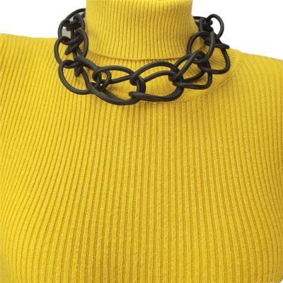 China New Design Women Neckerchief Necklace Luxury Neo-Gothic Handmade Sweater Chain Rubber Jewelry For Party Gothic Ethnic Necklaces Shape Jewelry for sale