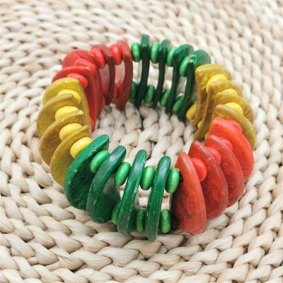 China Punk Colorful Bead Bracelets For Women Vintage One Direction Wood Strand Bohemian Bracelets Multi Layer Jewelry Charms Bracelet for sale