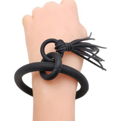 China Bohemian Designer Jewelry For Women Accessories Tassel Bangles Bangle Punk Charms Black Punk Pendant Bangles Couples Gift for sale