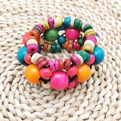 China Handmade Bracelets and Friendship Bracelets Boho Designer Bead Bracelet For Women Jewelry Punk Wooden Beaded Luxury Gift Bracelet for sale