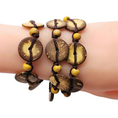 China Punk Beaded Bracelets For Women Boho Jewelry Bridesmaid Luxury Vintage 3 Layers Charm Bracelet Friendship Wooden Bracelets Gift for sale